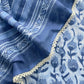 Indigo Blue Hand Block Suits Fabric In Pure Cotton