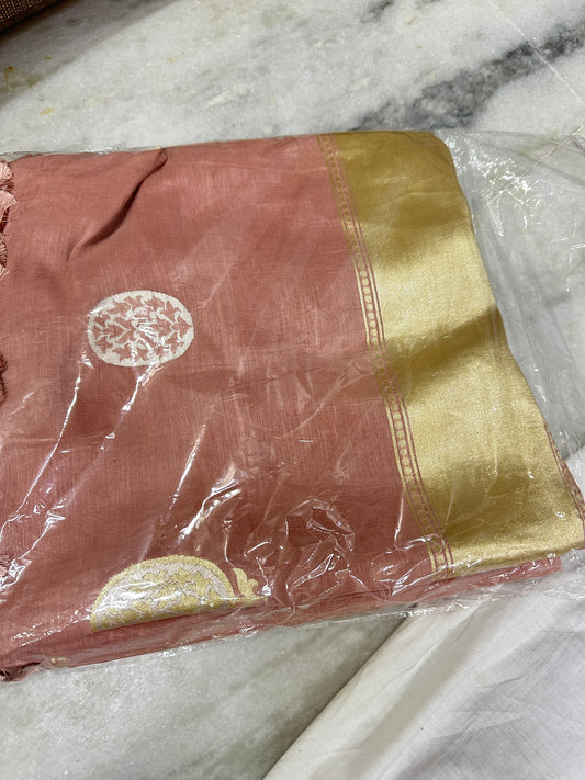 Handloom Linen Silk With Kadwa Weaves