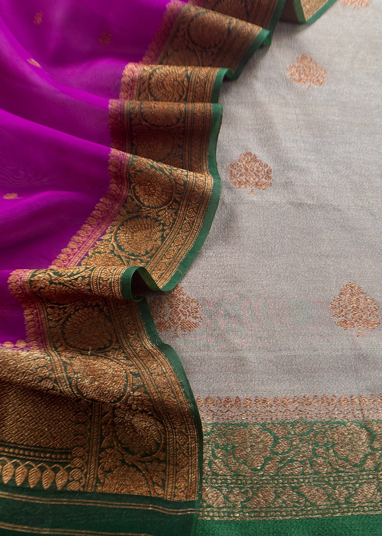 Pure raw silk suit with kadwa weaving

