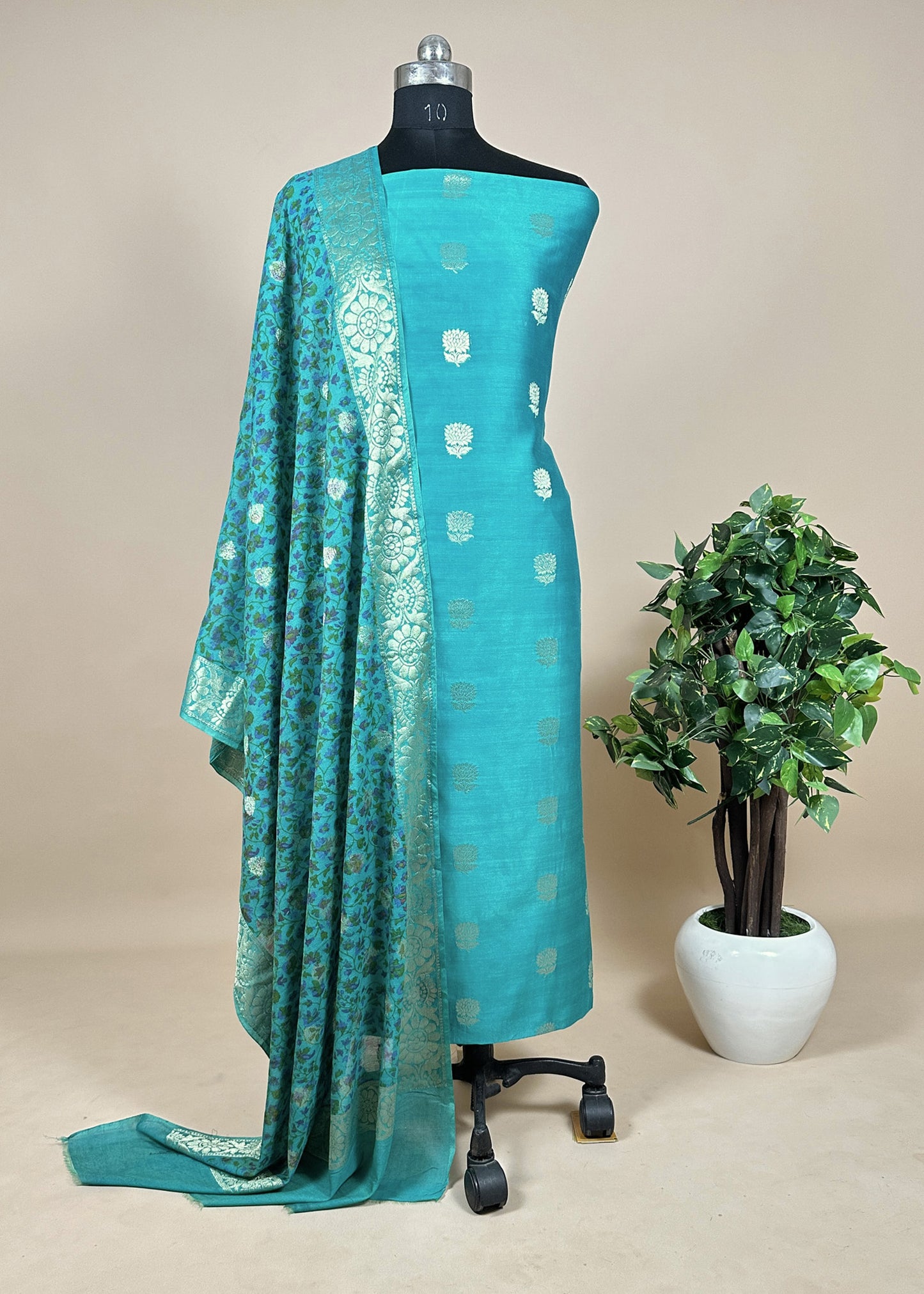 Banarasi Suit With Kalamkari Dupatta