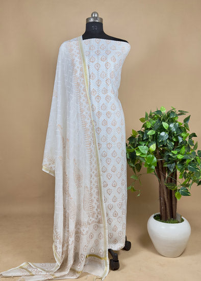 Cotton Unstiched Suit Cotton Dupatta