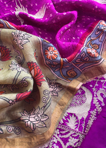 buy unstitched tussar suit set

