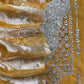 Luxe Yellow Organza Silk Suit Fabric And Zari Panel Dupatta With Dori And Gotapatti Handwork