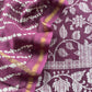 Berry Wine Kalamkari Maheshwari Silk Unstitched Suit With Tie-Dye Dupatta