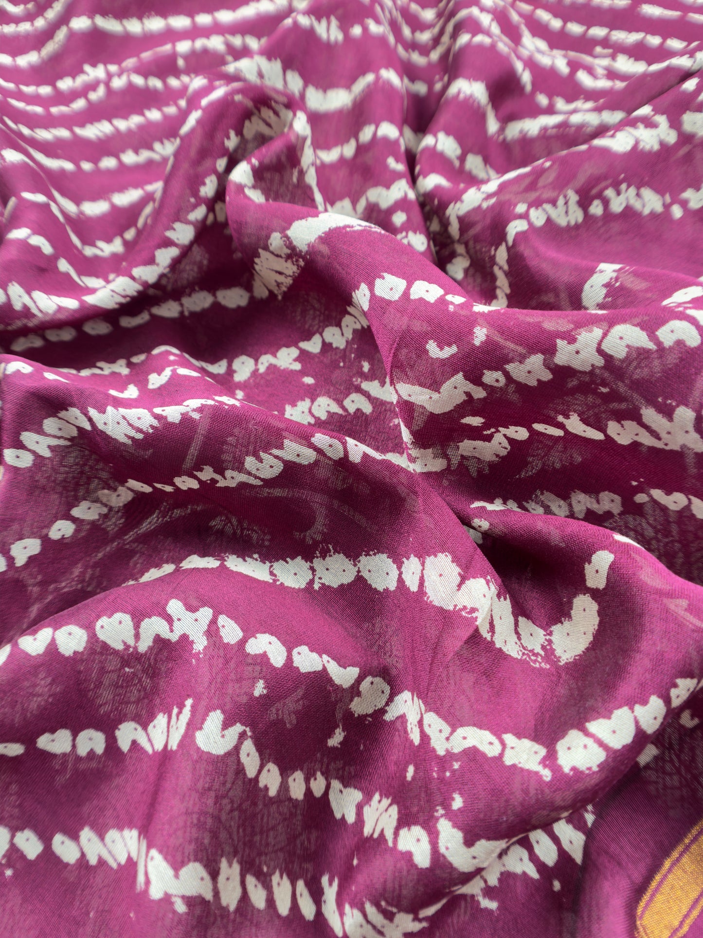 Berry Wine Kalamkari Maheshwari Silk Unstitched Suit With Tie-Dye Dupatta