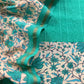 Green Block Print Pure Maheshwari Silk Suit With Floral Print Dupatta
