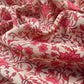 Red Block Print Pure Maheshwari Silk Suit With Floral Print Dupatta