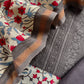 Black Block Print Pure Maheshwari Silk Suit With Floral Print Dupatta