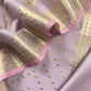 Pastel Purple Banarasi Chanderi Silk Suit In Zari Work