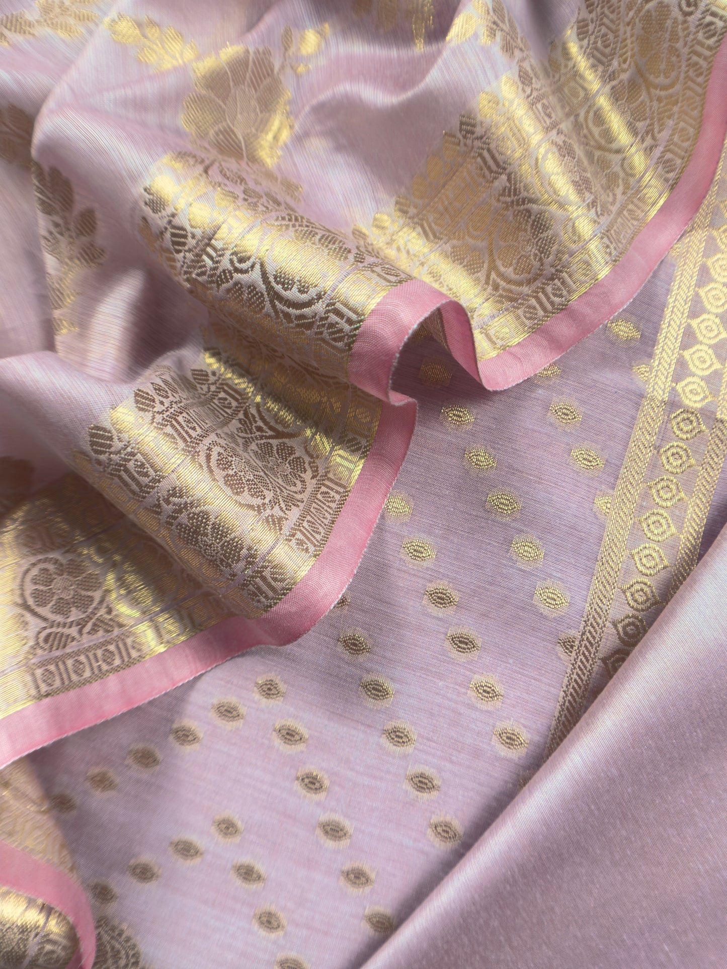 Pastel Purple Banarasi Chanderi Silk Suit In Zari Work