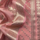 Peach Banarasi Chanderi Silk Suit In Zari Work