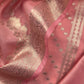 Peach Banarasi Chanderi Silk Suit In Zari Work