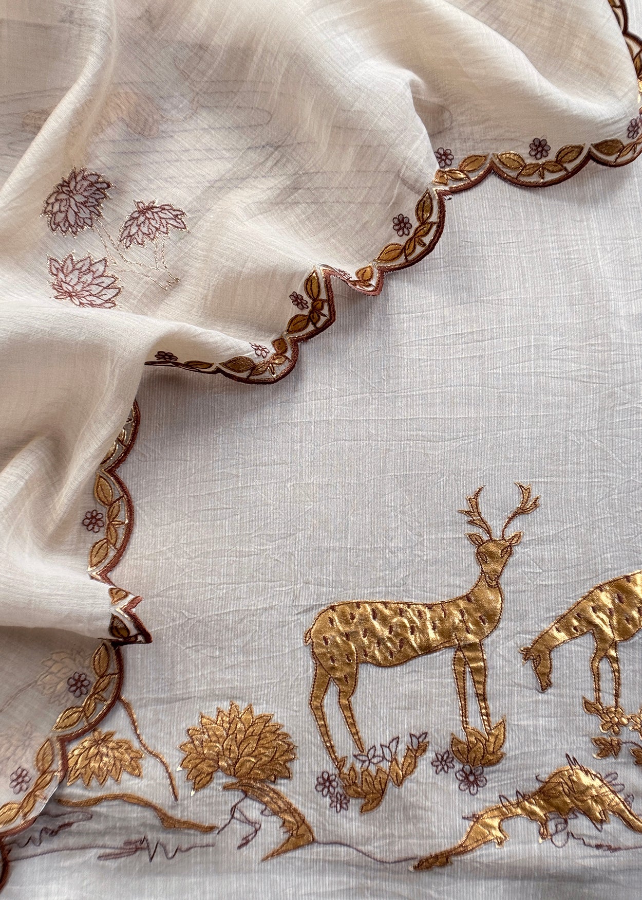 mulmul unstitched suit with dupatta

