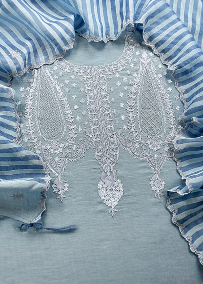 Premium quality mulmul unstitched suit with dupatta

