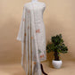 Orange Pure Linen Haathi Embroidered Suit With Jamdani Weaving