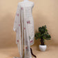 Red Pure Linen Haathi Embroidered Suit With Jamdani Weaving