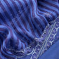 Blue Pure Mul Unstitched Suit With French Thread Embroidery