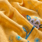 Yellow Pure Mulmul Suit Fabric With Appliqué Work