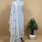 Light Grey Pure Mul Chanderi Suit With Chidiya French Thread Embroidery