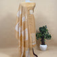 Soft Blue Linen Chanderi Kurta With Appliqué Work And Dupatta With Jamdani Weaving