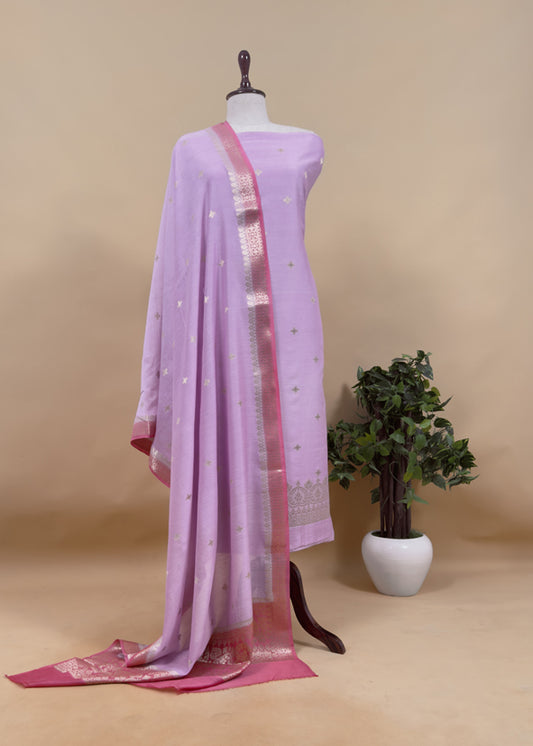 Pure Unstitched Banarasi Silk Suit With Dupatta