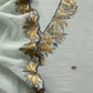 Light Blue Handloom Mulmul Unstitched Suit Fabric With Hand Gota Work