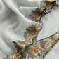 Light Blue Handloom Mulmul Unstitched Suit Fabric With Hand Gota Work