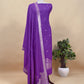 French Violet Kadhwa Weaves Banarasi Silk Suit Fabric
