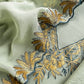 Sage Green Handloom Mulmul Unstitched Suit Fabric With Hand Gota Work