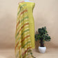 Blingy Apple Green Handloom Silk Kurta With Tissue Silk Double Panel Zari Dupatta