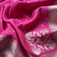 French Pink Kadhwa Weaves Banarasi Silk Suit Fabric