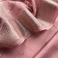 Pink And Deep Pink Contrast Banarasi Handloom Silk Suit fabric
