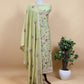 Green Pitta Embroidered Unstitched Suit in Pure Mul