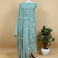 Brown Mul Chanderi Suit With Flamingo And Peacock Embroidery