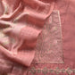 Pastel Pink Chanderi Kurta With Appliqué Work And Dupatta With Jamdani Weaving