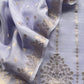 Guldasta 2025 Steel Blue Pure Silk Suit With Gold Weaving