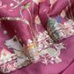 Classic Wine Munga Tussar Kurta And Pichwai Dupatta With Pitta Work