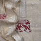 Red Pure Linen Haathi Embroidered Suit With Jamdani Weaving