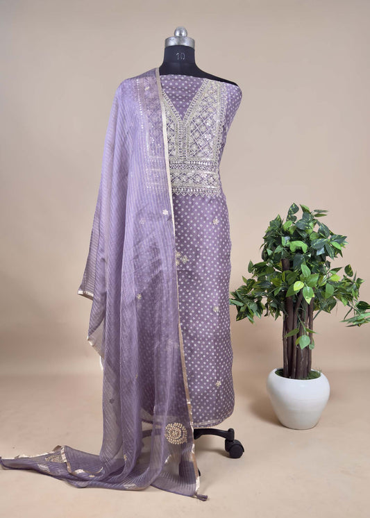 Wedding Wear for Organza Suit Set With Dupatta