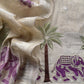 Purple Pure Linen Haathi Embroidered Suit With Jamdani Weaving