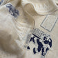 Blue Pure Linen Haathi Embroidered Suit With Jamdani Weaving