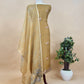 Corn Yellow Kora Silk Embroidered Kurta And Floral Digital Print Dupatta