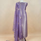 Light Purple Banarasi Silk Brocade Suit With Organza Dupatta
