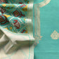 Sea Green Pure Banarasi Silk Kurta And Woven Patola Dupatta