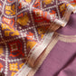 Wine Pure Banarasi Silk Kurta And Woven Patola Dupatta