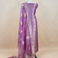 Light Purple Banarasi Silk Brocade Suit With Organza Dupatta