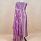Light Purple Banarasi Silk Brocade Suit With Organza Dupatta