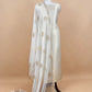 Off White Banarasi Silk Brocade Suit With Organza Dupatta