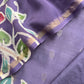 Purple Hand painted Lotus Maheshwari Silk Suit With Banarasi Bootis