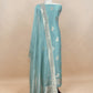 Sky Blue Handloom Banarasi Silk Kurta And Kora Silk Dupatta With Kadwa Weaving